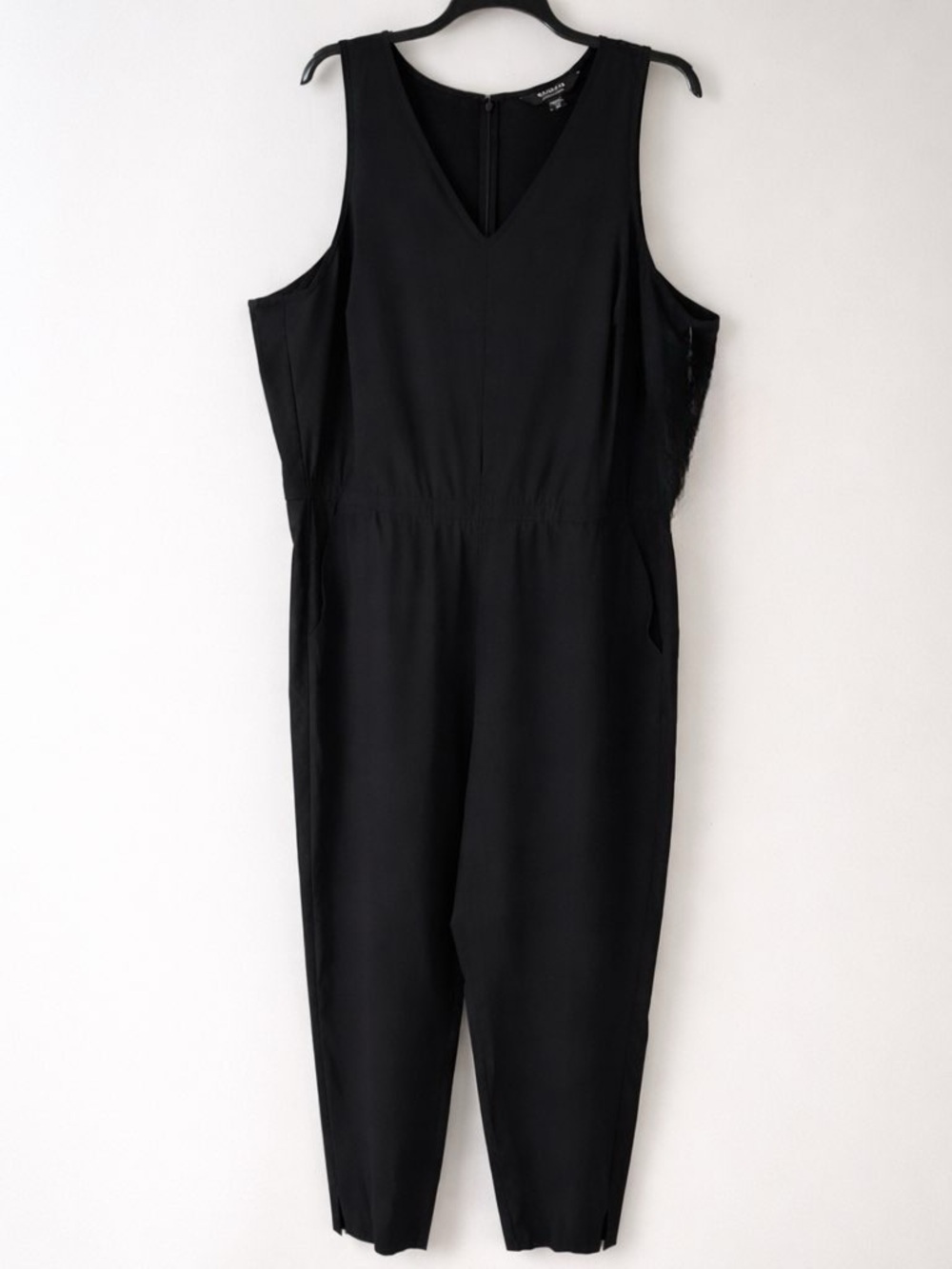 Athleta Brooklyn Jumpsuit Black Size 24 Wide Leg Stretch Travel Career Pockets - Picture 3 of 10